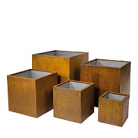 Кашпо CORTEN STEEL CUBE